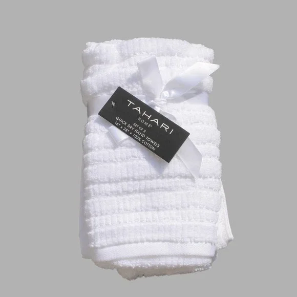 Tahari Bath Tahari Home Set Of 2 Hand Towels 0 Cotton White